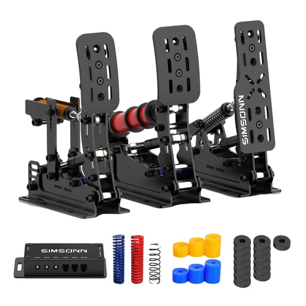 Sim Racing Simulator Pedaler, PC Kompatibilitet, USB 3.0 Forbindelse,Plus X Sort P3-H3