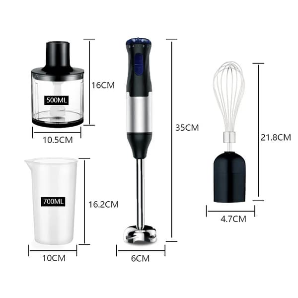 Håndblender, Rustfrit Stål Krop, Justerbar Hastighed,EU STIK