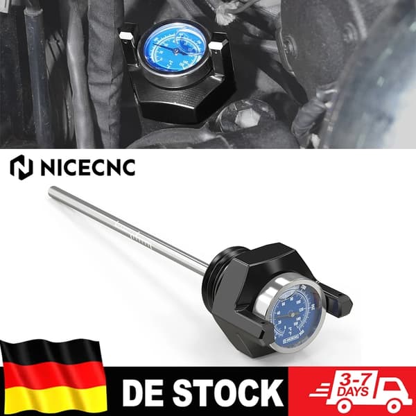 Olie Dipstick, Indbygget Termometer, Rustbestandig,sort