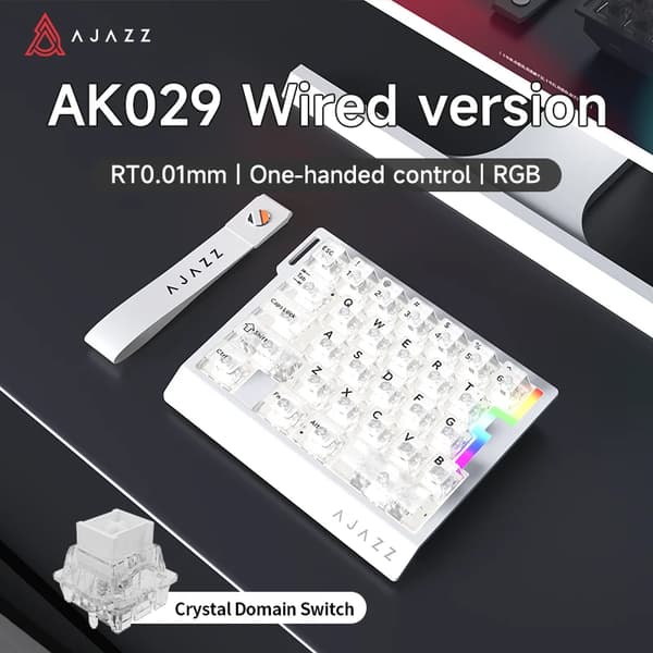 Spel tangentbord, mekanisk switch, kompakt design,Vit Transparent