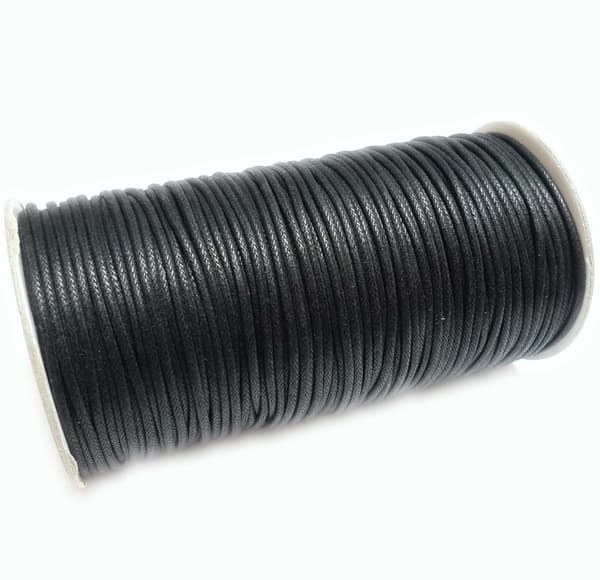 Svart cord 1,5mm 2 meter