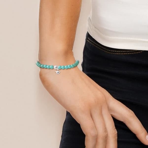 Armband - PERLINEA - My Star - 5-6 mm Sötvattenspärlor - 925 Silver - Elastisk