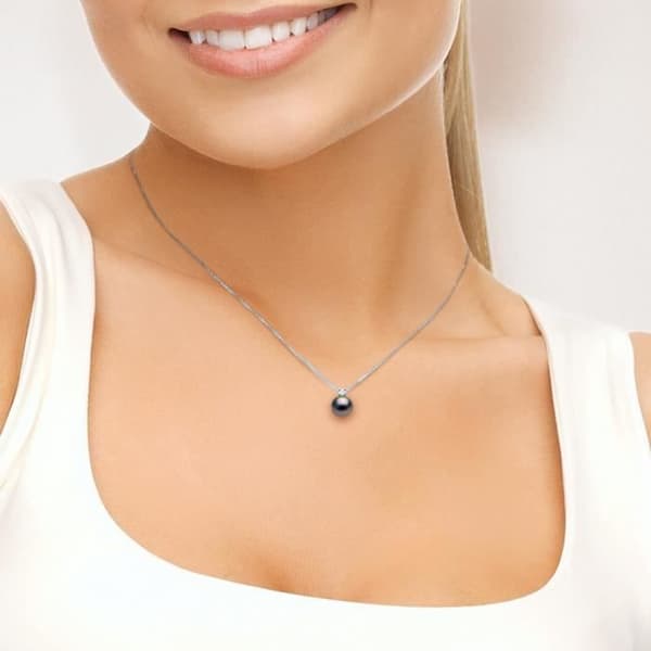 Halsband - Perlinea - Tahitian Pearl A+ - 925 silver - 8-9 mm - Längd 42 cm