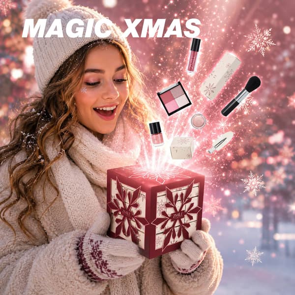 Zmile Cosmetics Beauty Advent Calendar Snowflake Puzzle Cube Cherry Red